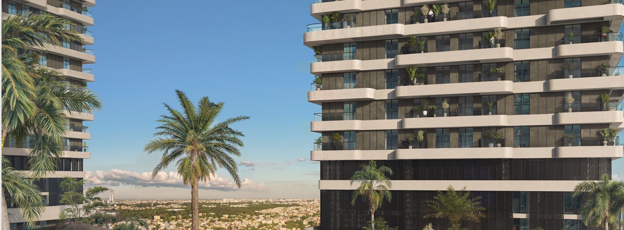 Torres Coralia con palmeras